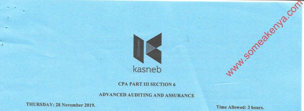Advanced Auditing and Assurance November 2019 Past Paper