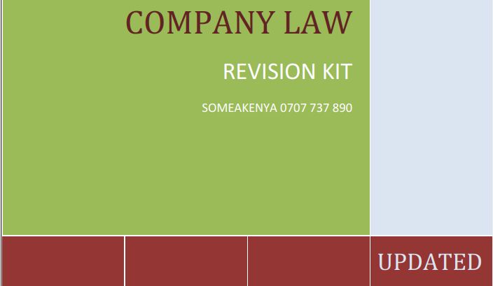 Company Law Revision Kit