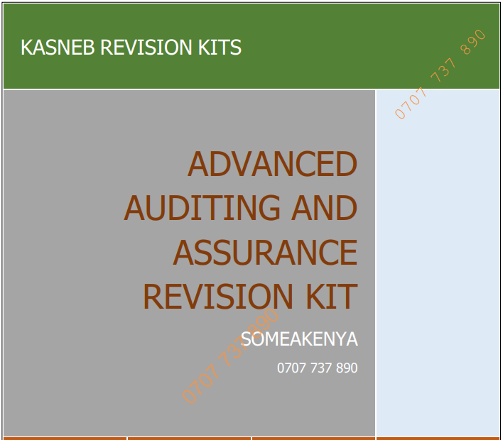 Advanced Auditing and Assurance Revision Kit