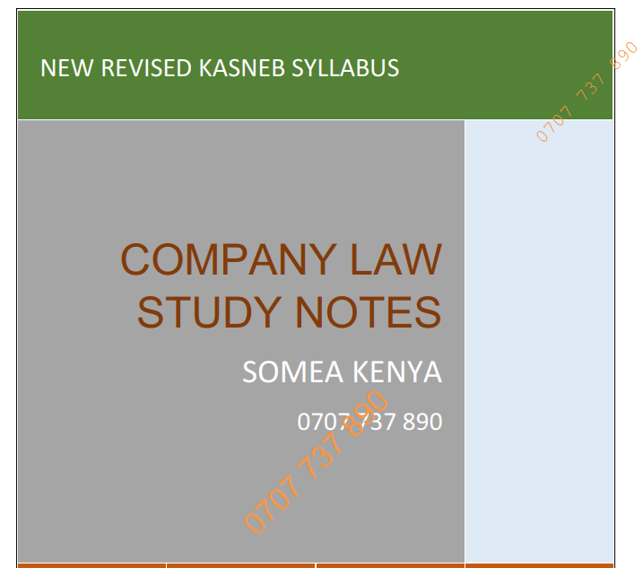 Company Law new Revised notes