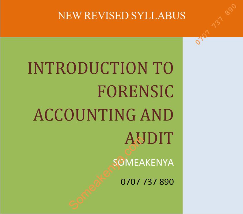 Introduction to Forensic Accounting and Audit notes