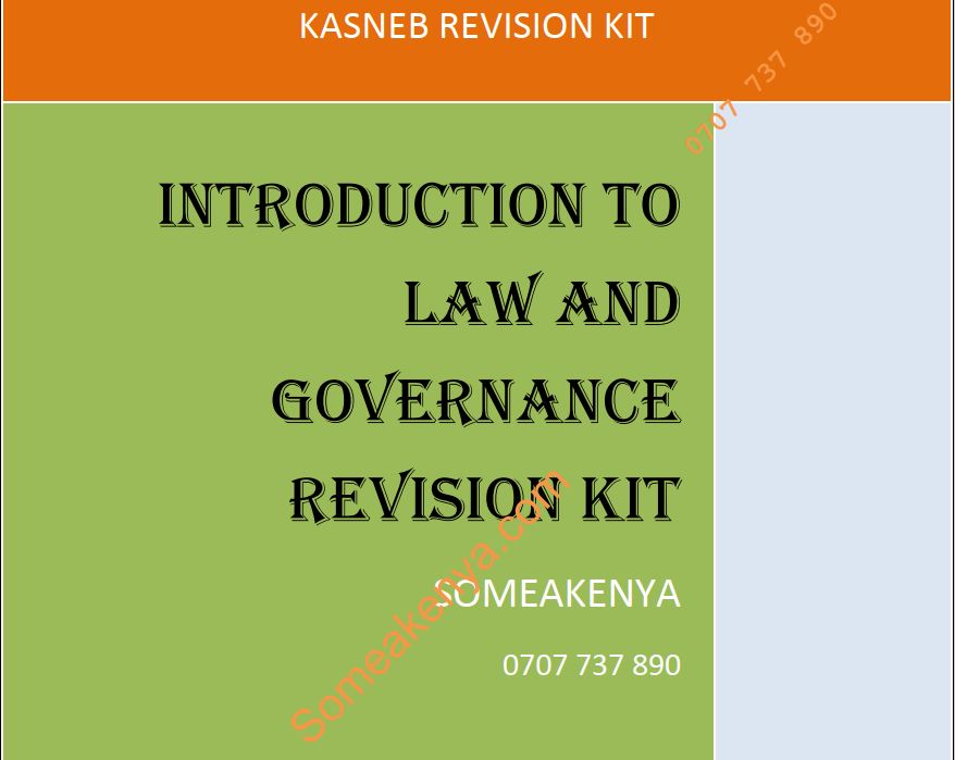law and Governance revision kit