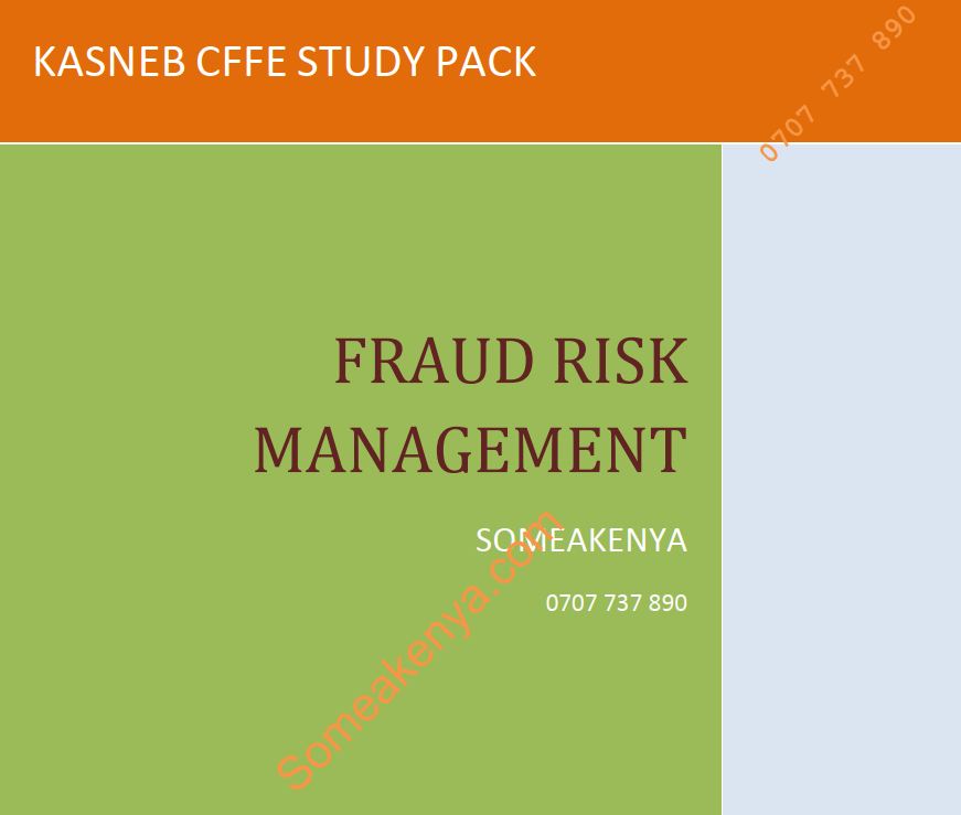 CFFE- Fraud Risk Management NOTES