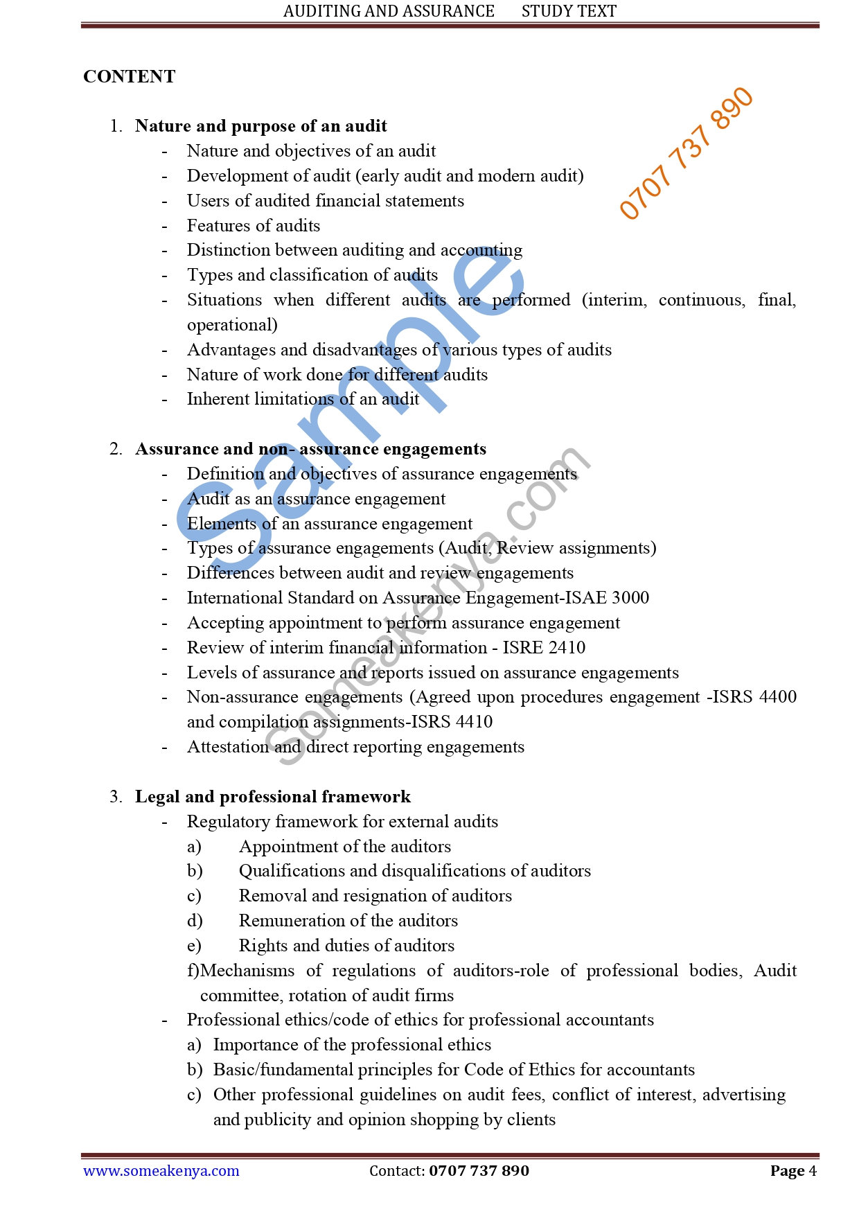 Auditing and Assurance New Revised Syllabus CPA KASNEB notes – KASNEB ...