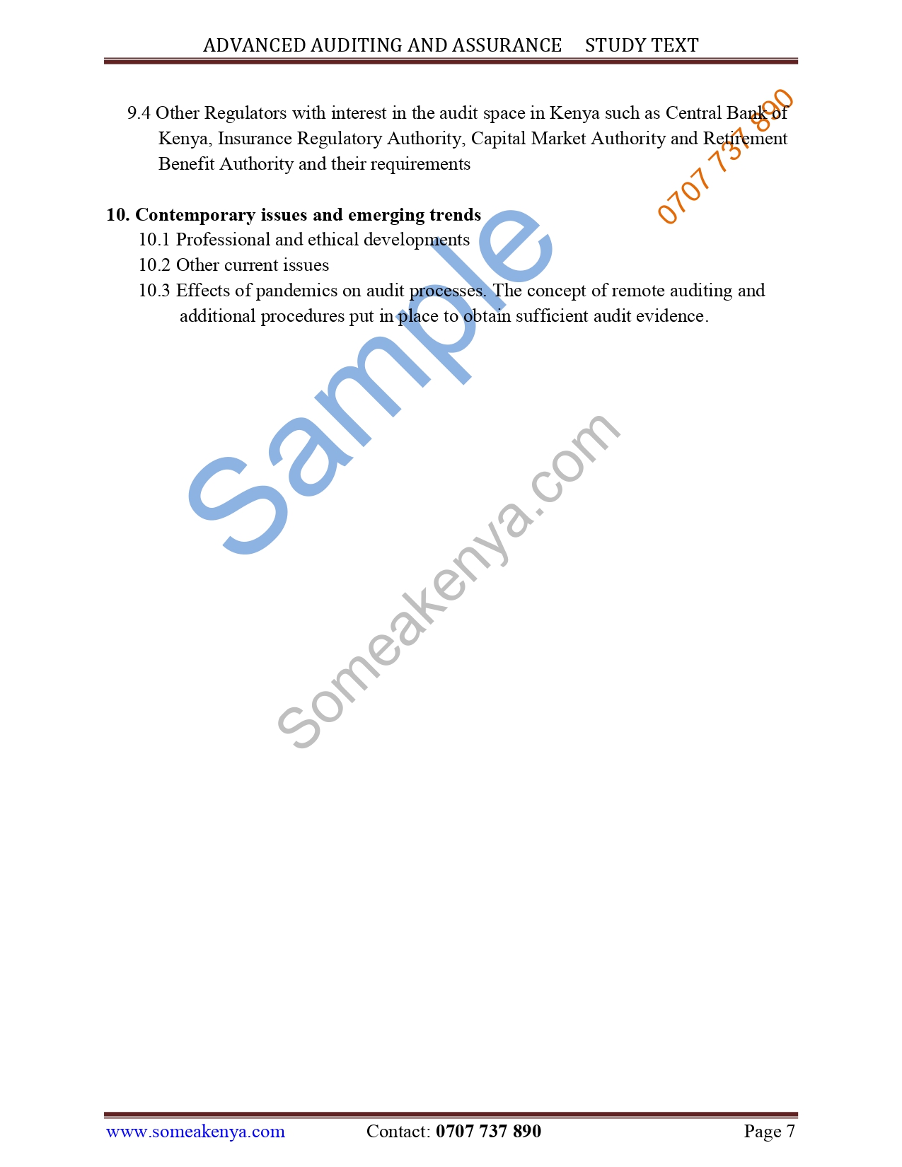 Advanced Auditing and Assurance KASNEB CPA notes