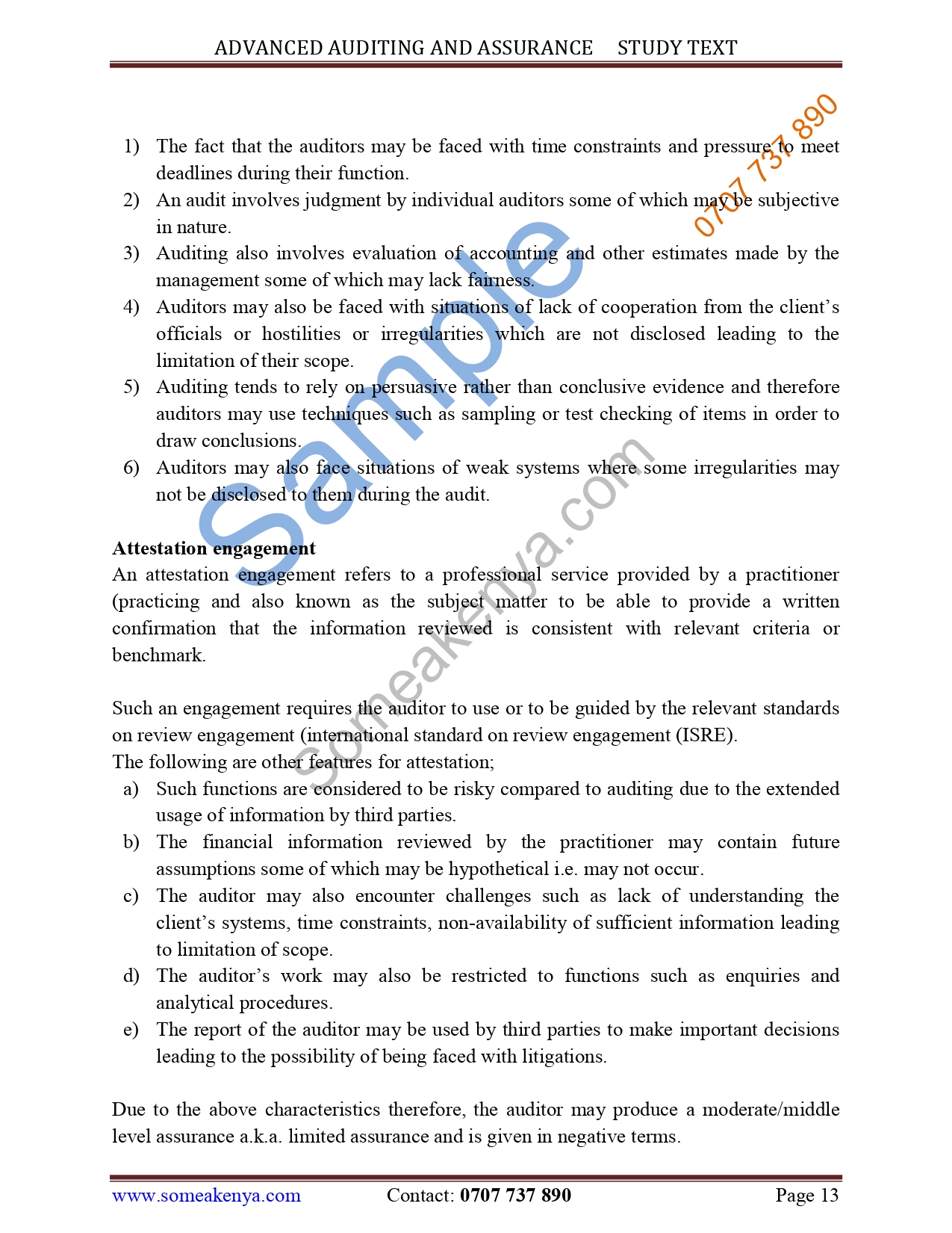 Advanced Auditing and Assurance KASNEB CPA notes