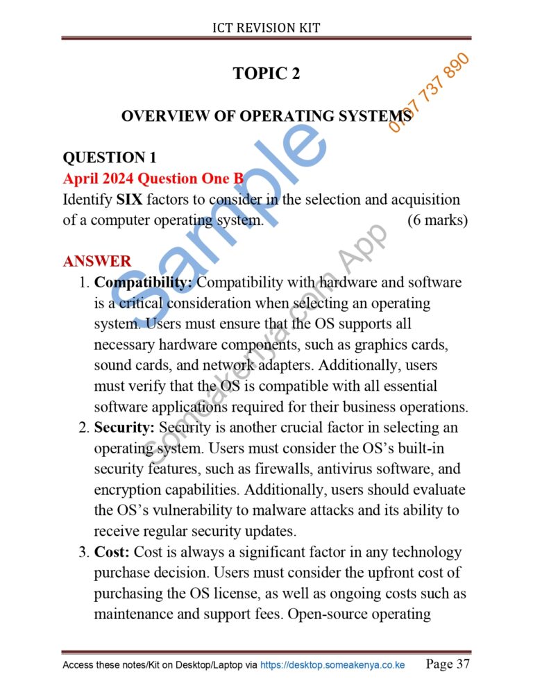 Information Communication Technology (ICT) Revision Kit – KASNEB CPA ...