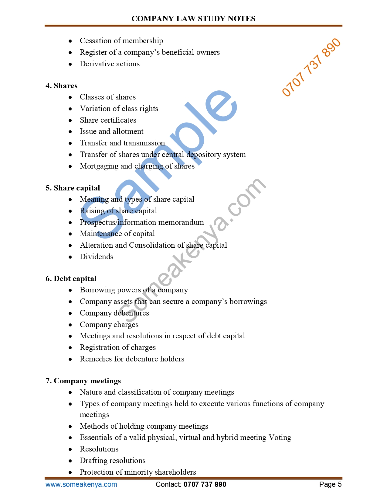 Company Law new Revised CPA notes
