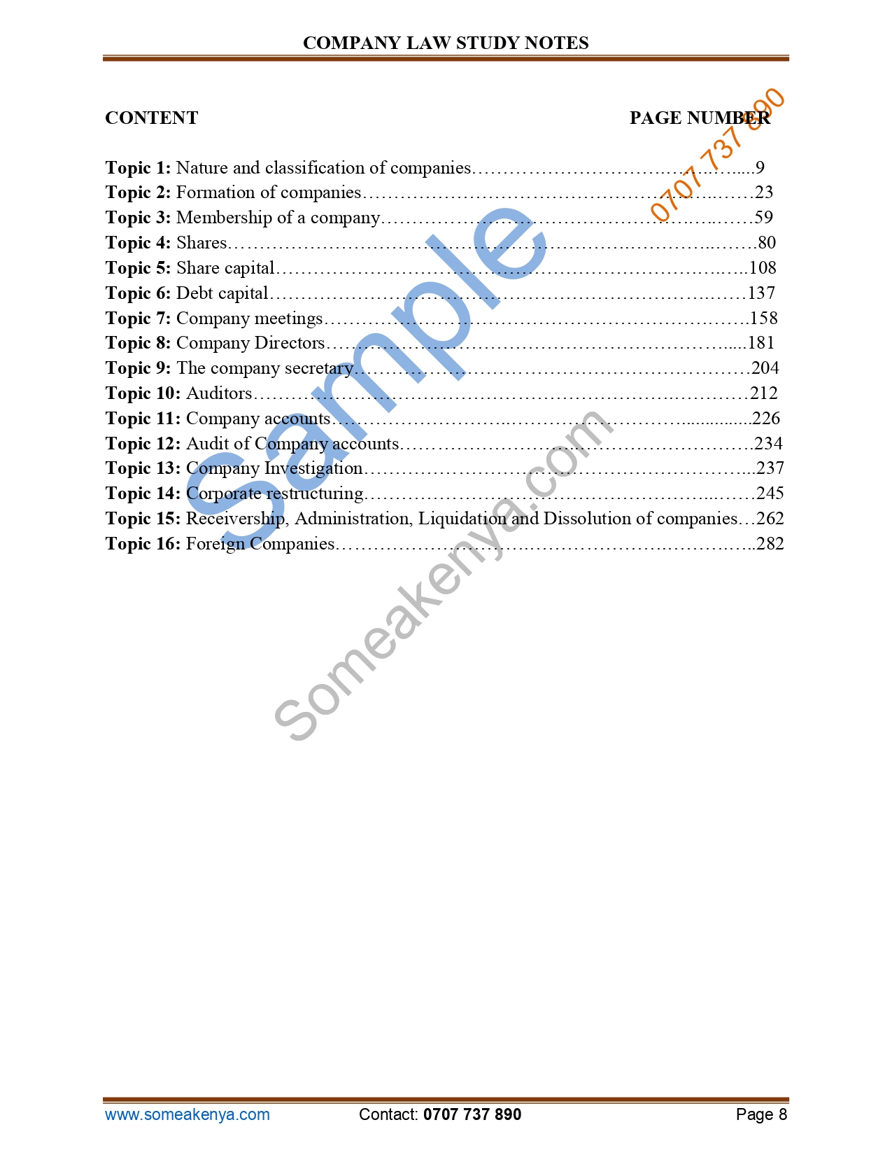 Company Law new Revised CPA notes