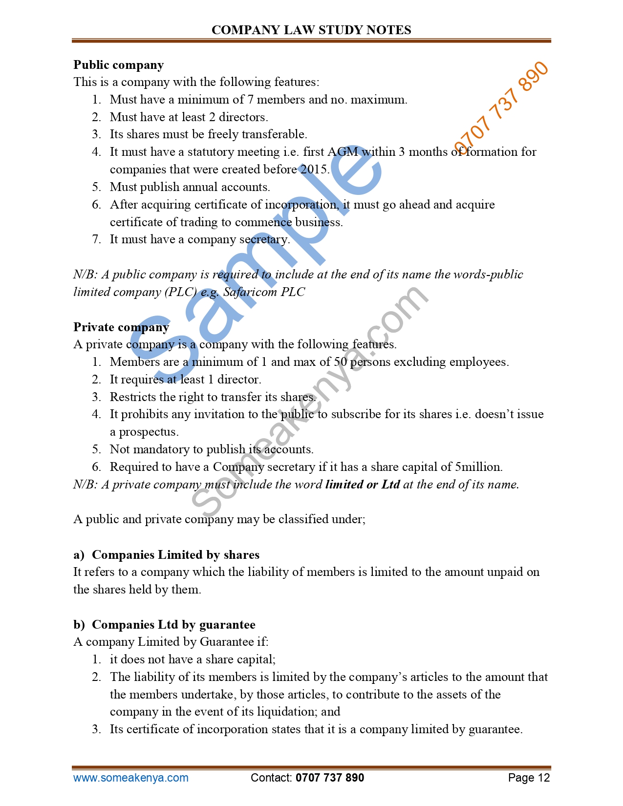 Company Law new Revised CPA notes
