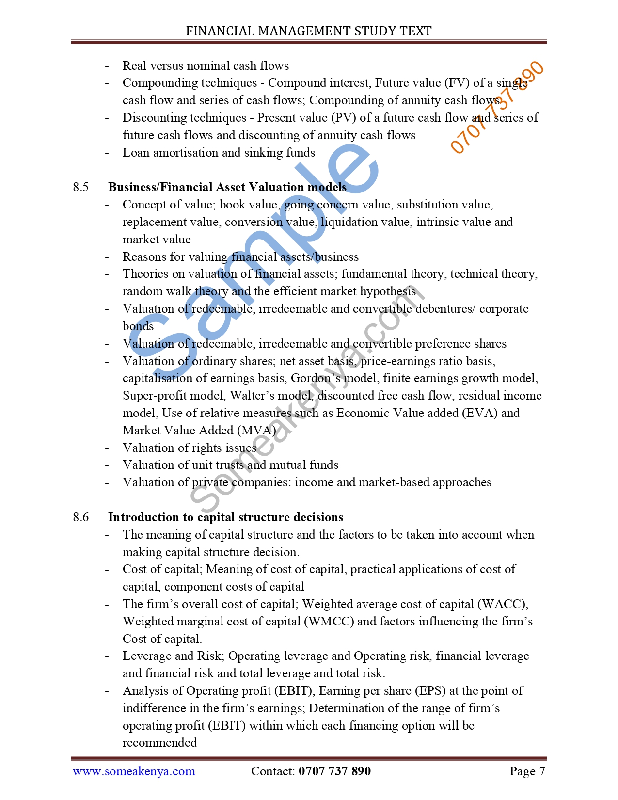 Financial Management new Revised CPA notes