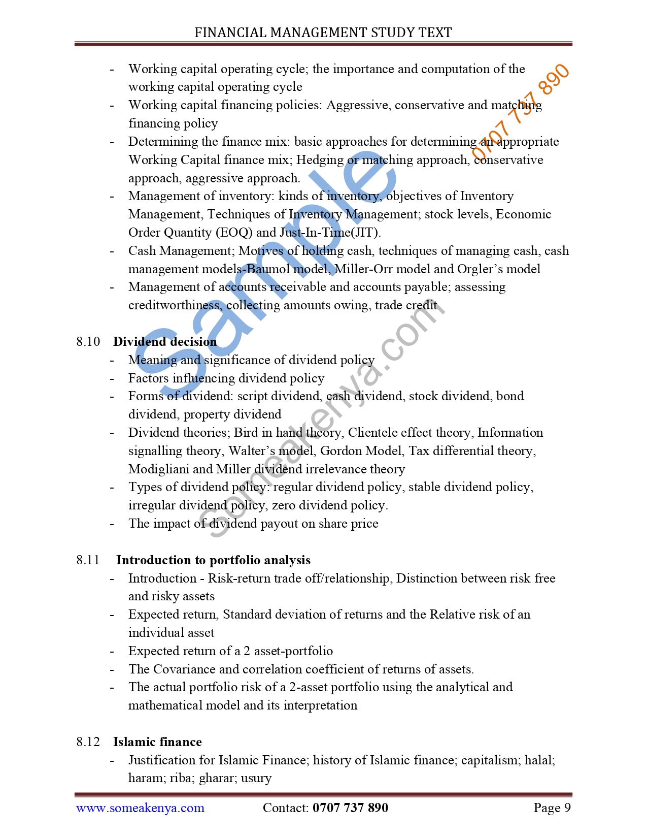 Financial Management new Revised CPA notes