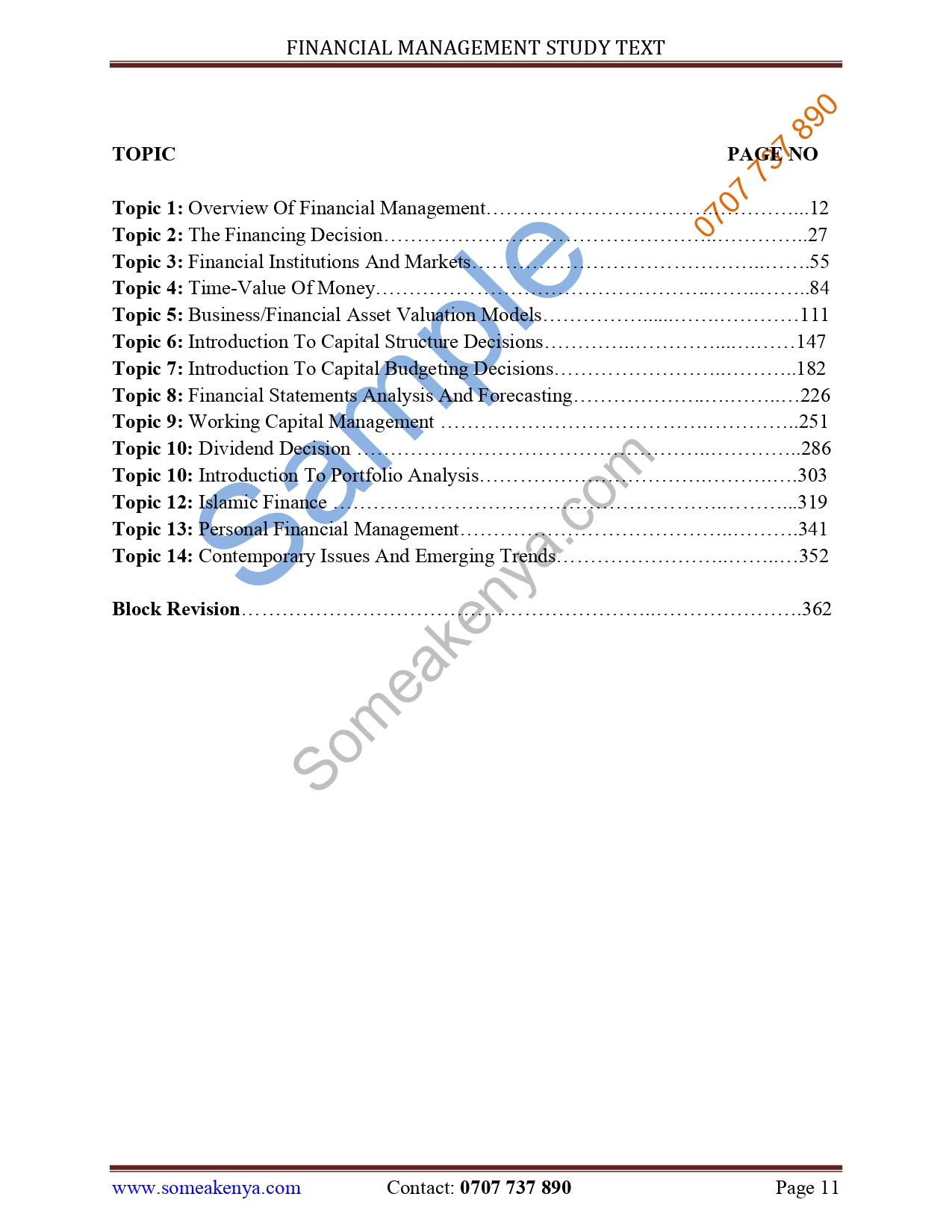 Financial Management new Revised CPA notes