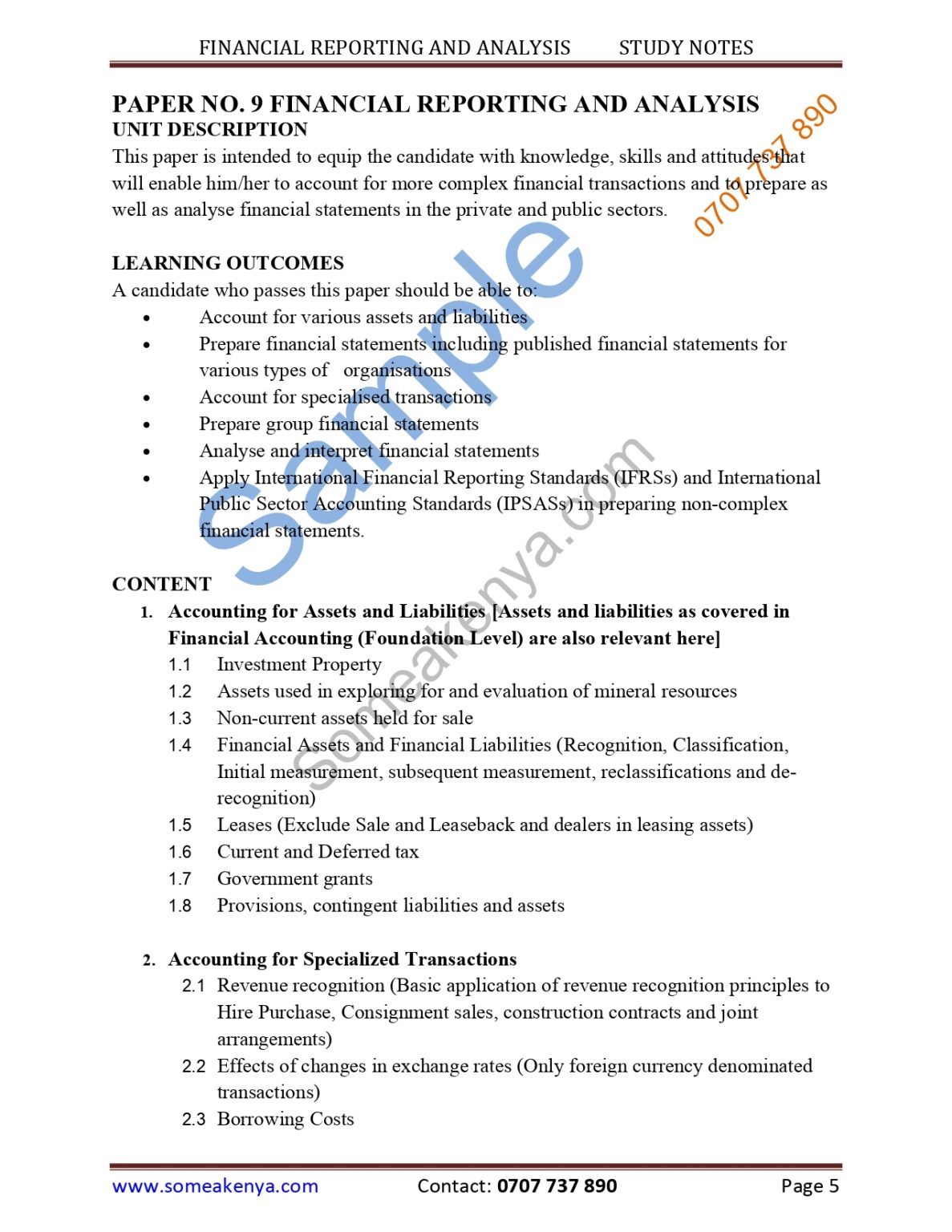 Financial Reporting and Analysis notes – KASNEB CPA| ATD| CS| CCP| CIFA ...