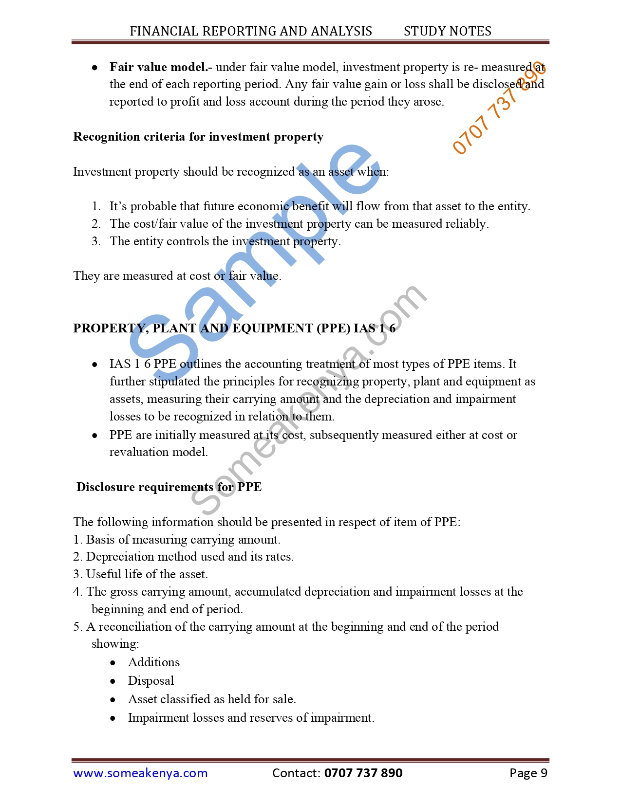 Financial Reporting and Analysis notes