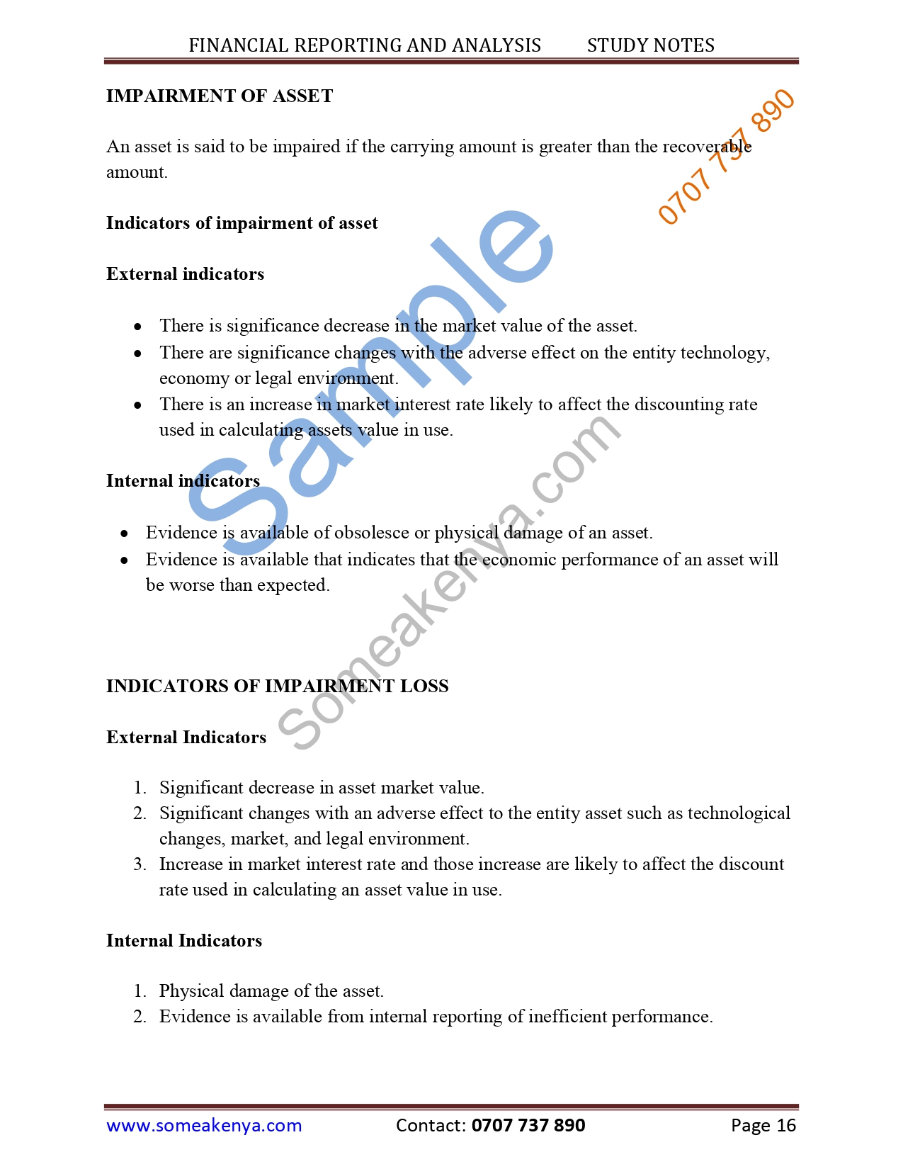 Financial Reporting and Analysis notes