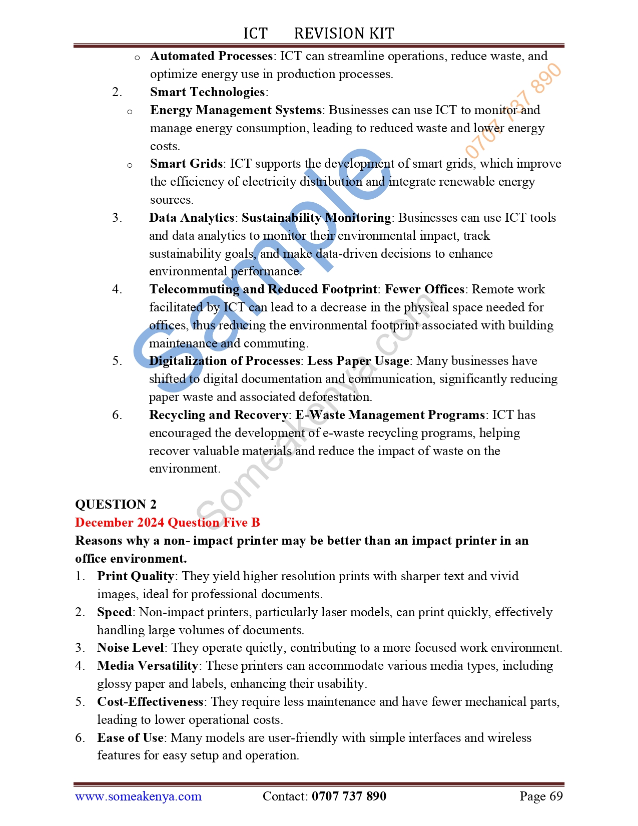 Information Communication Technology(ICT) Revision Kit Hardcopy ...