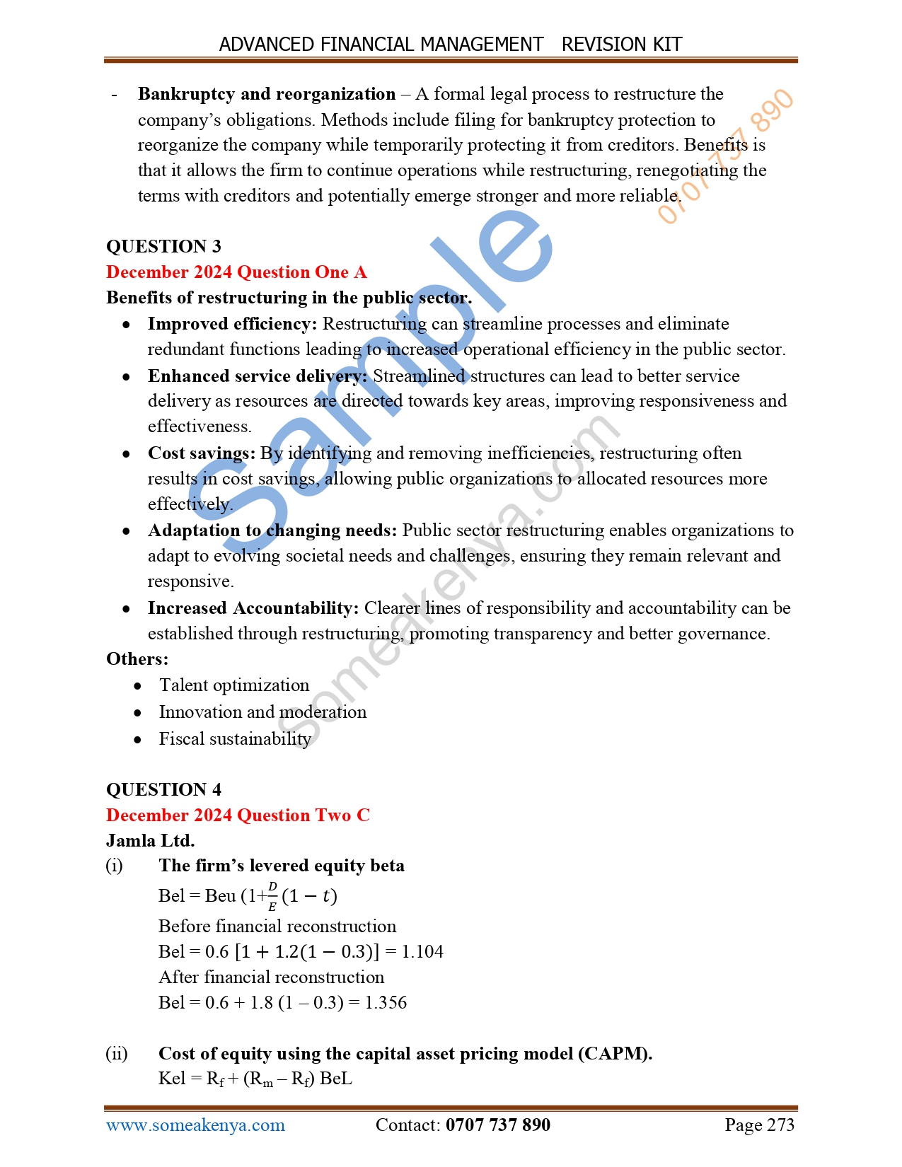 Advanced Financial Management (AFM) Revision Kit Hardcopy