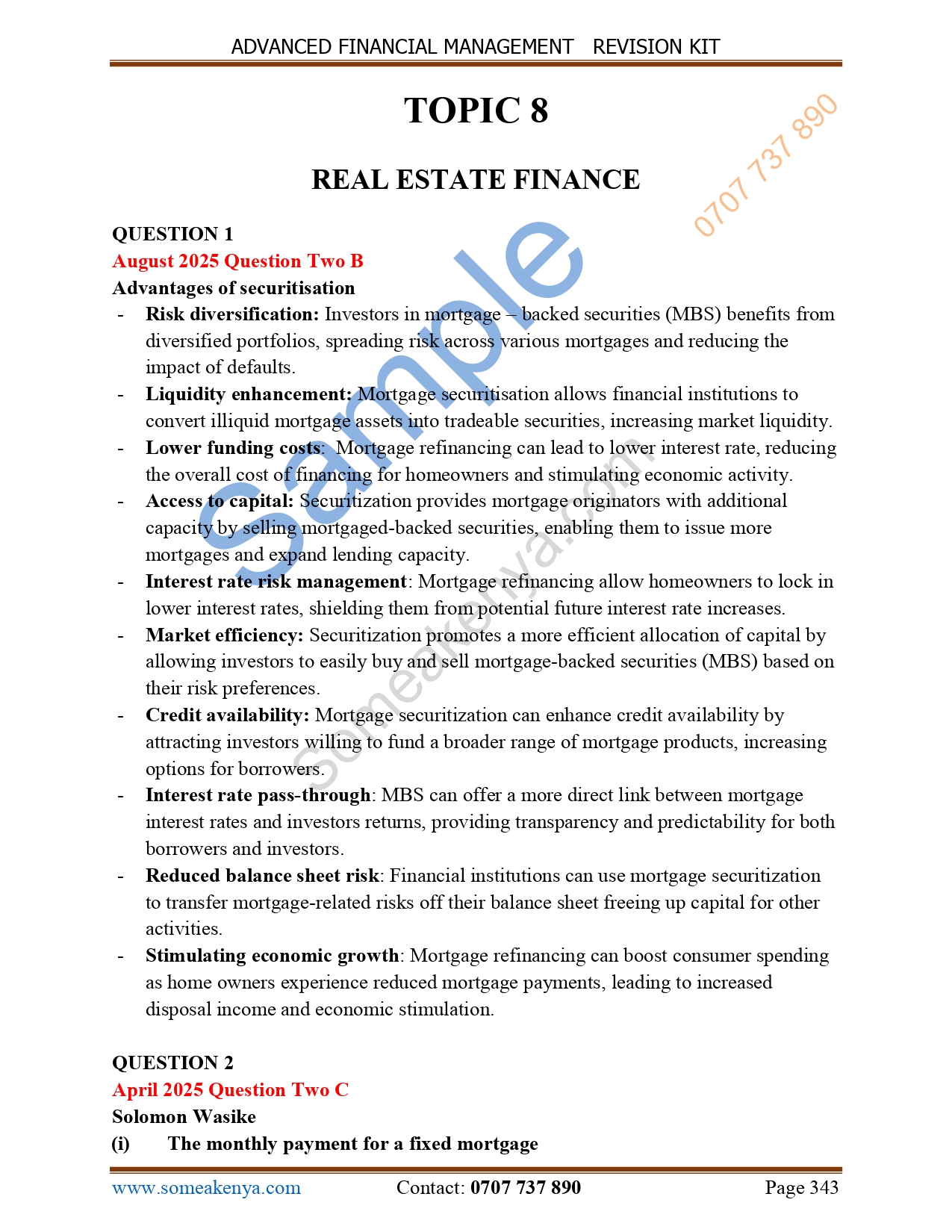 Advanced Financial Management (AFM) Revision Kit Hardcopy